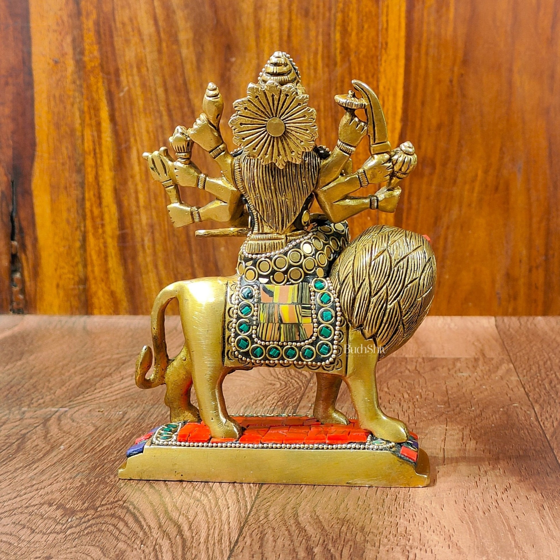 Beautiful Brass Durga Statue 7 Inch | Devi Durga Sculpture | Stonework