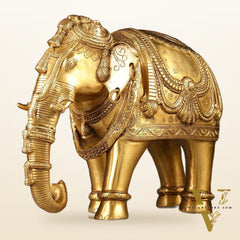 Beautiful Brass Elephant Statue 12.5"