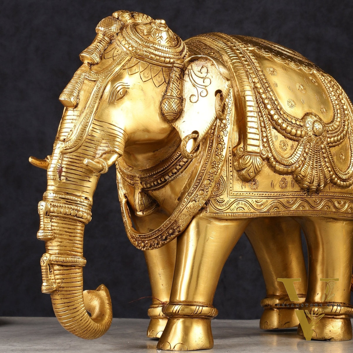 Beautiful Brass Elephant Statue 12.5"