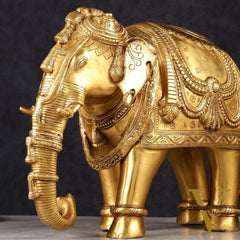 Beautiful Brass Elephant Statue 12.5"