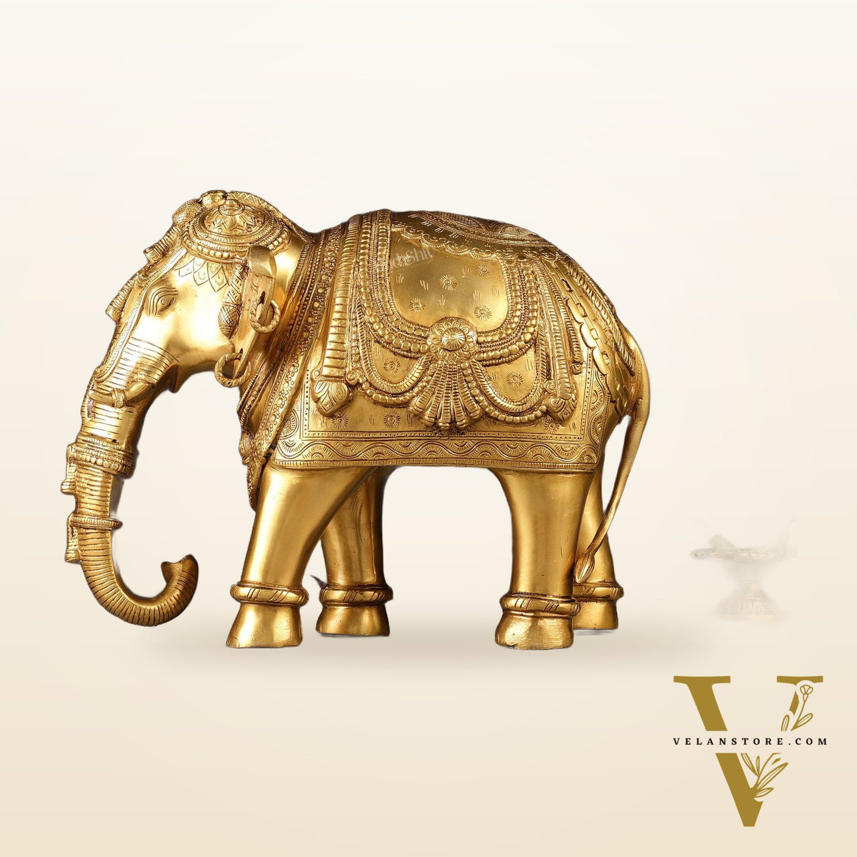 Beautiful Brass Elephant Statue 12.5"