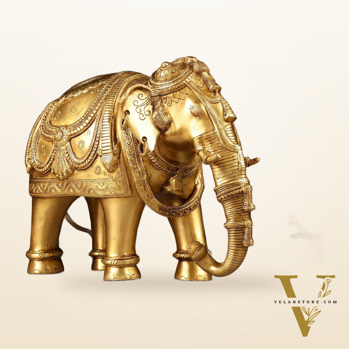 Beautiful Brass Elephant Statue 12.5"