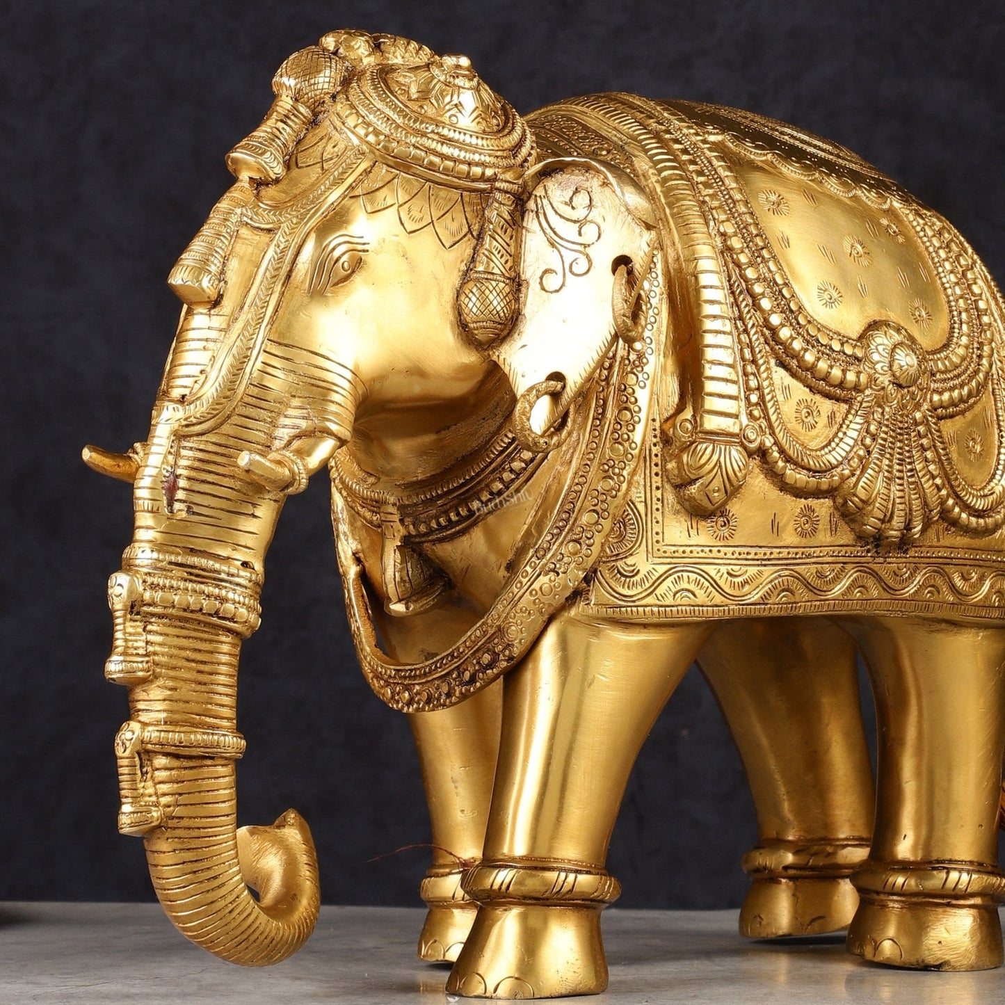 Beautiful Brass Elephant Statue 12.5"