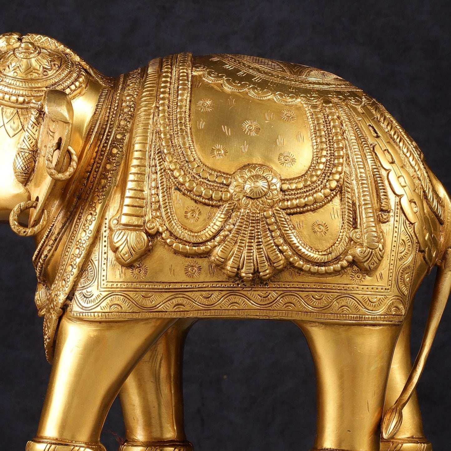 Beautiful Brass Elephant Statue 12.5"