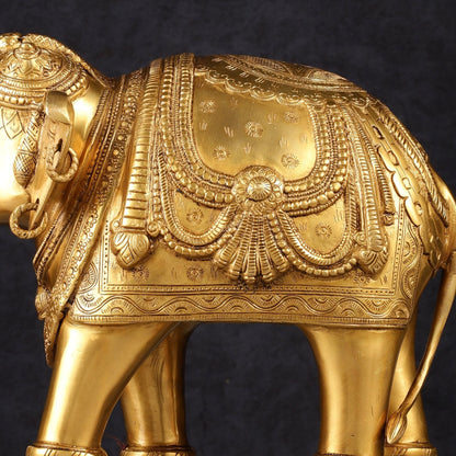 Beautiful Brass Elephant Statue 12.5"