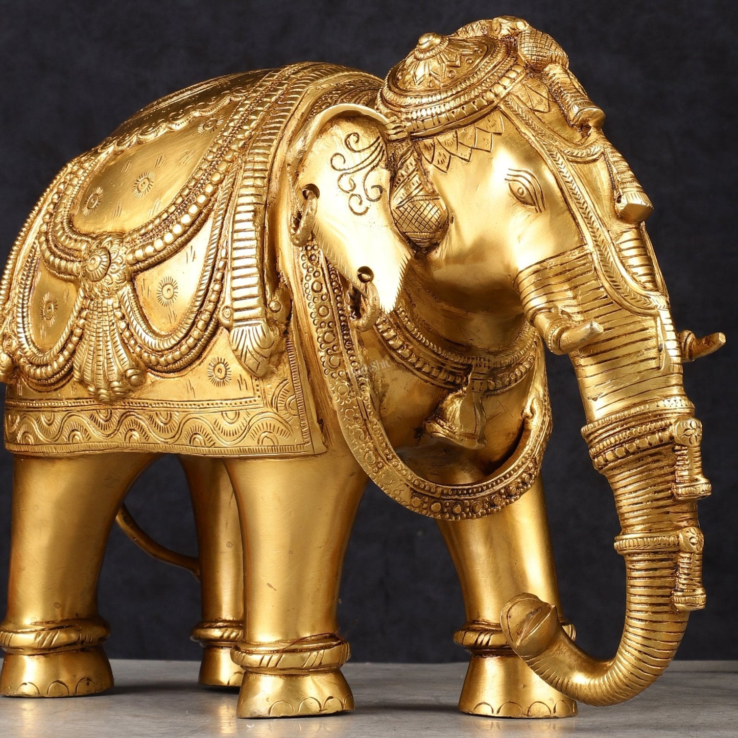 Beautiful Brass Elephant Statue 12.5"