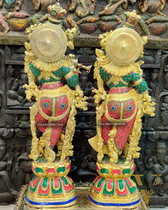 Beautiful Brass Handmade Radha krishna Idols 30"