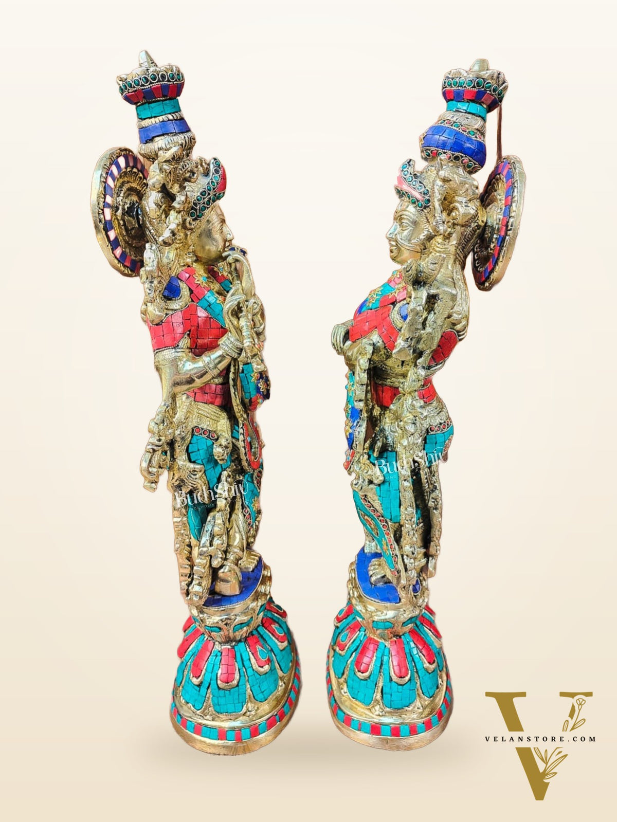 Beautiful Brass Radha Krishna Idol 25 inch