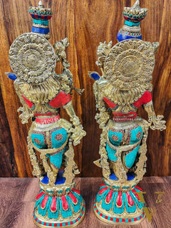 Beautiful Brass Radha Krishna Idol 25 inch