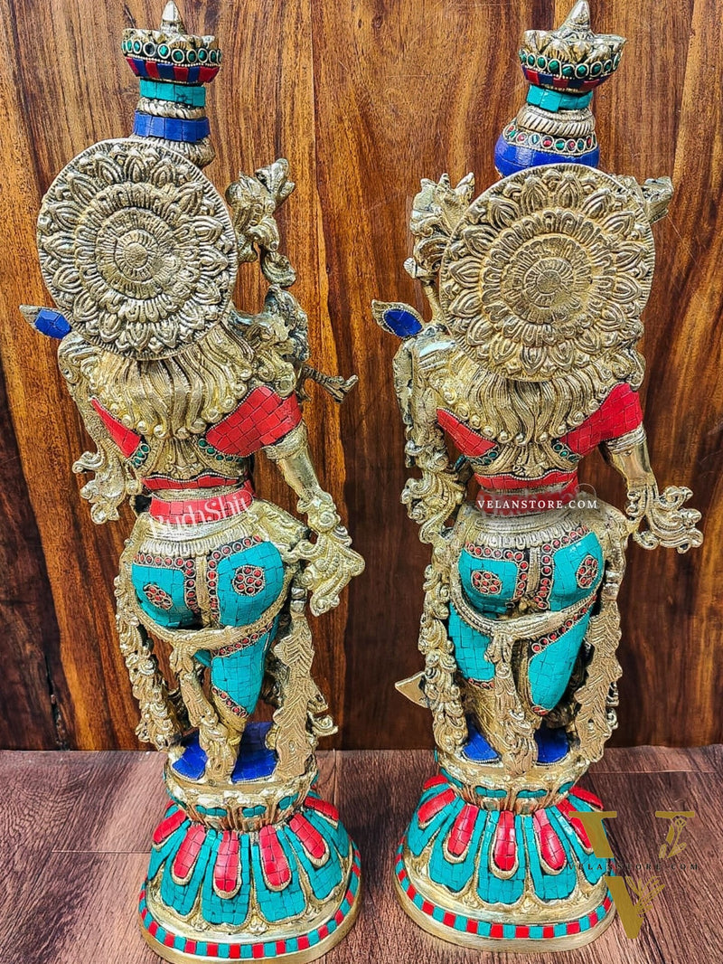 Beautiful Brass Radha Krishna Idol 25 inch