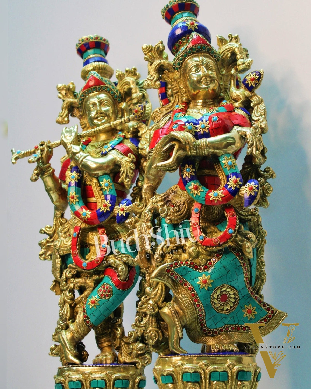 Beautiful Brass Radha Krishna Idol 25 inch