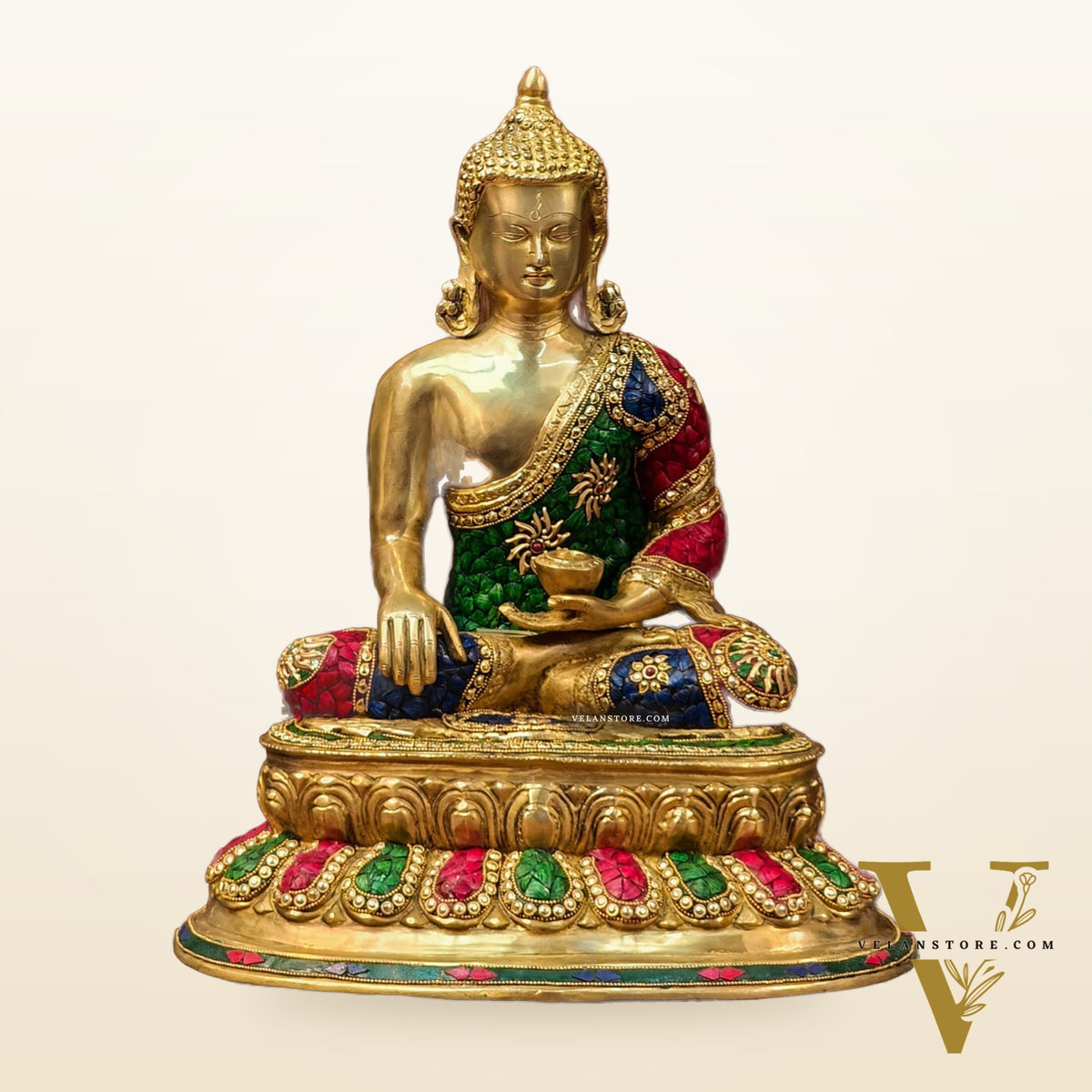 Beautiful Buddha Statue with Natural Stones | Bhoomisparsha Mudra | 21"