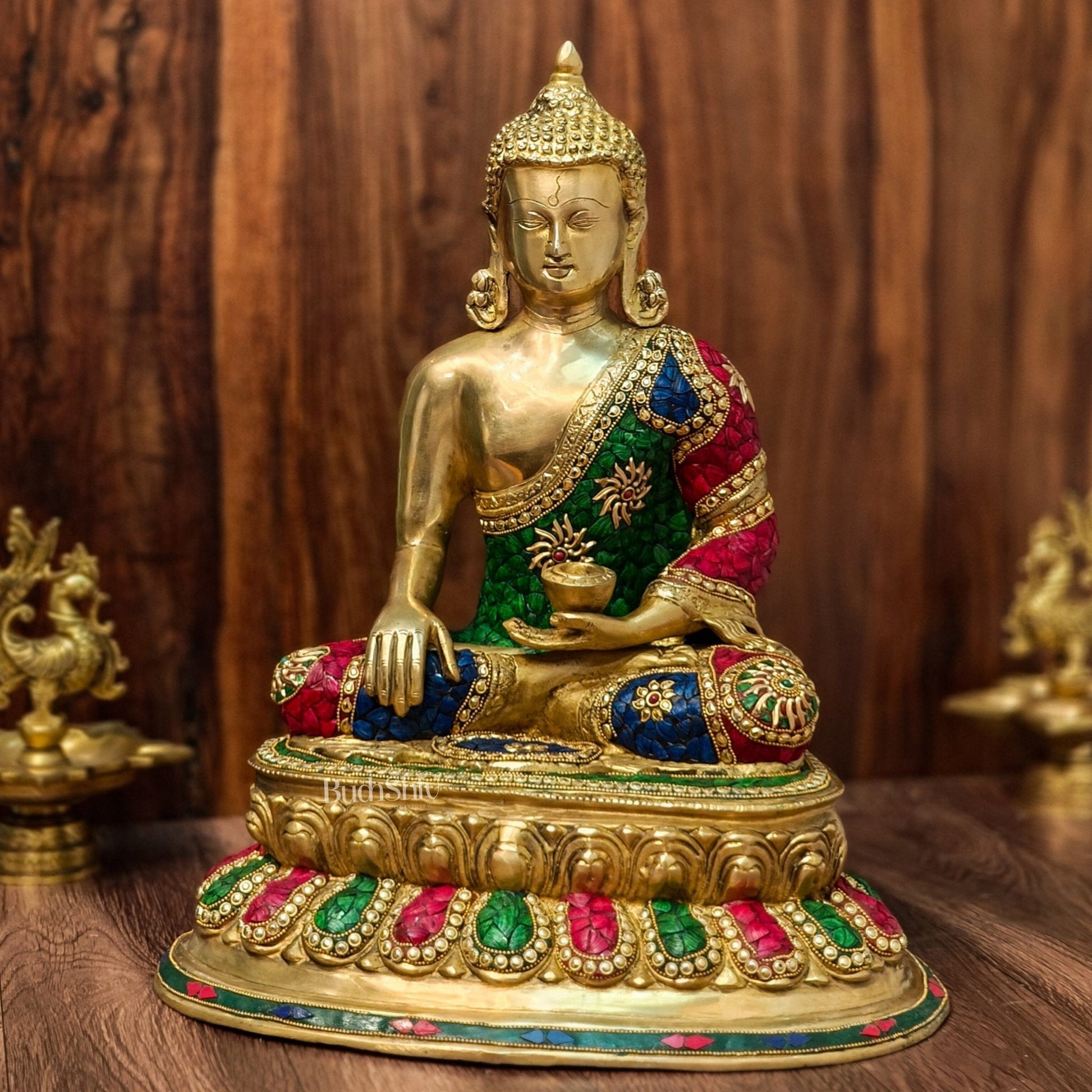 Beautiful Buddha Statue with Natural Stones | Bhoomisparsha Mudra | 21"
