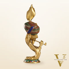 Beautiful Krishna Brass Idol Showpiece 20"