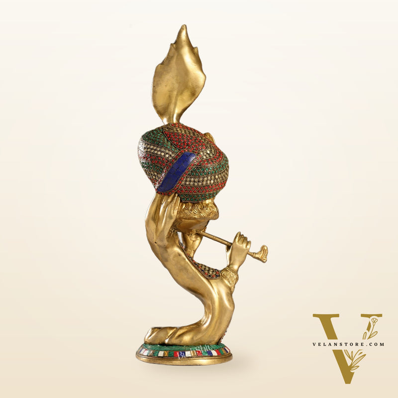 Beautiful Krishna Brass Idol Showpiece 20"