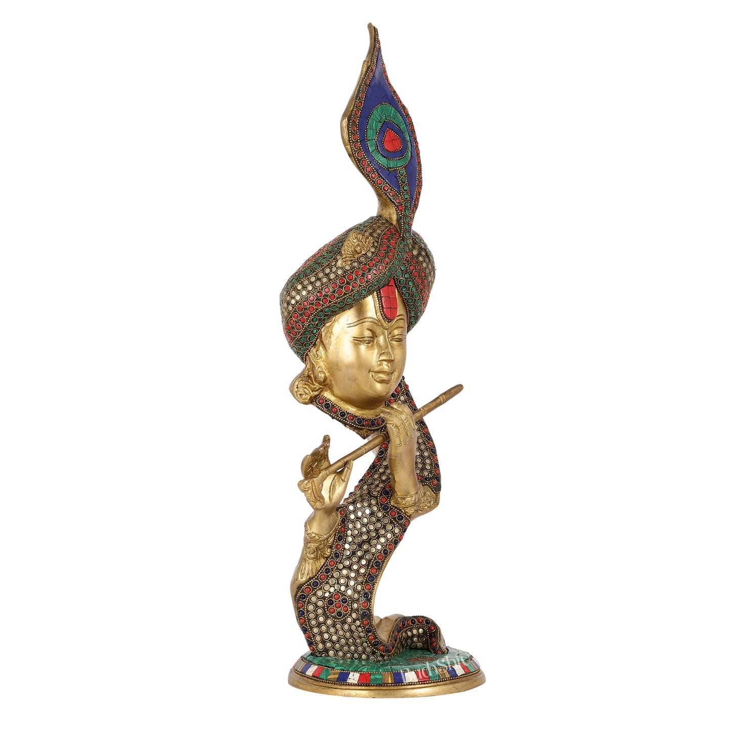 Beautiful Krishna Brass Idol Showpiece 20"