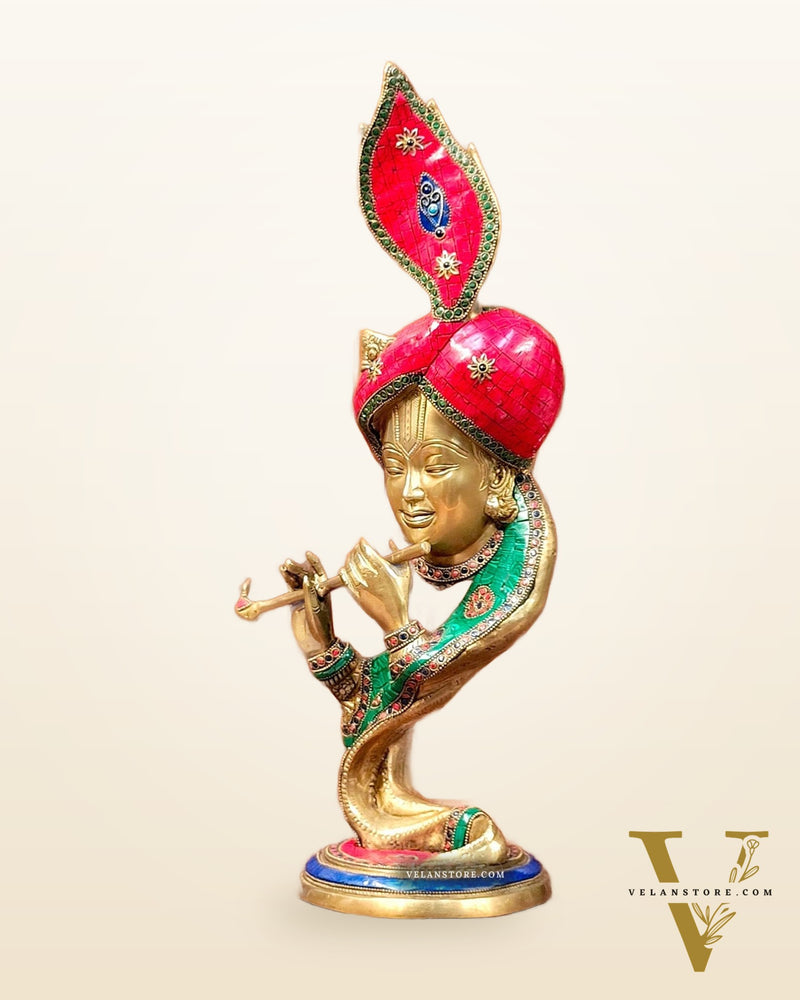 Beautiful Modern Aatma Krishna Brass Idol 20" | BudhShiv
