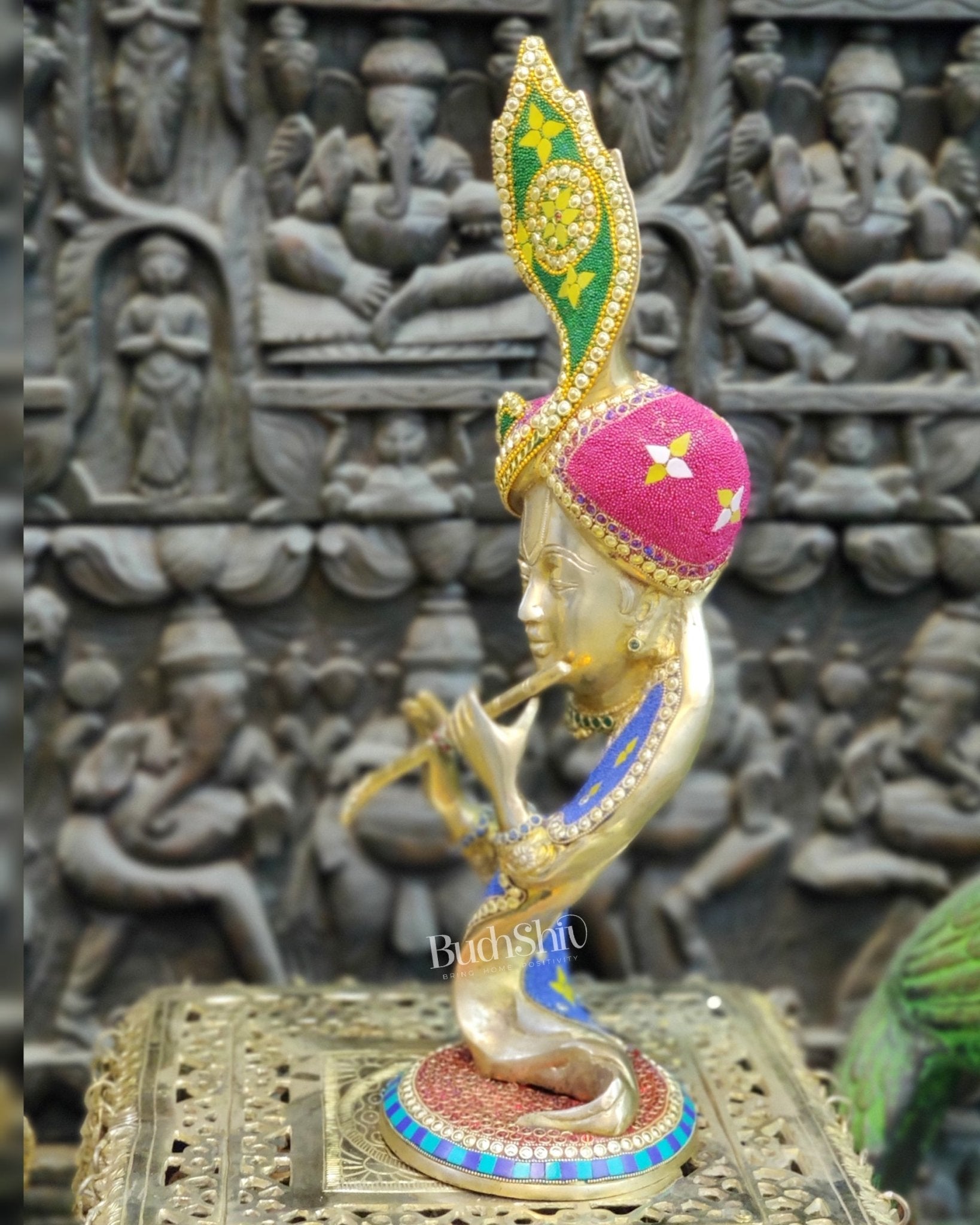 Beautiful Modern Aatma Krishna Brass Idol 20" | BudhShiv