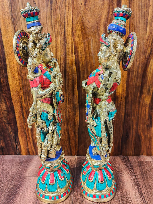 Beautiful Brass Radha Krishna Idol 25 inch