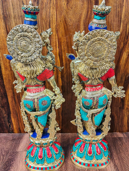 Beautiful Brass Radha Krishna Idol 25 inch