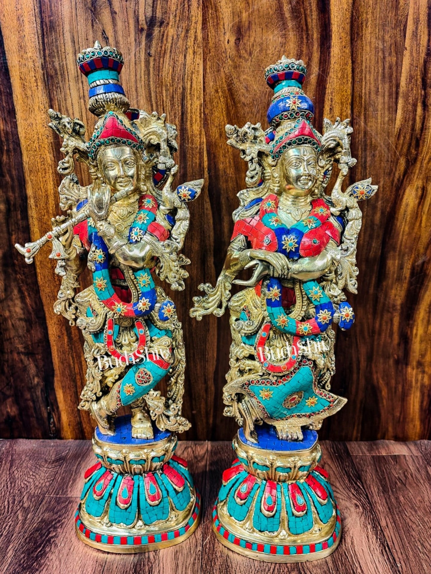 Beautiful Brass Radha Krishna Idol 25 inch