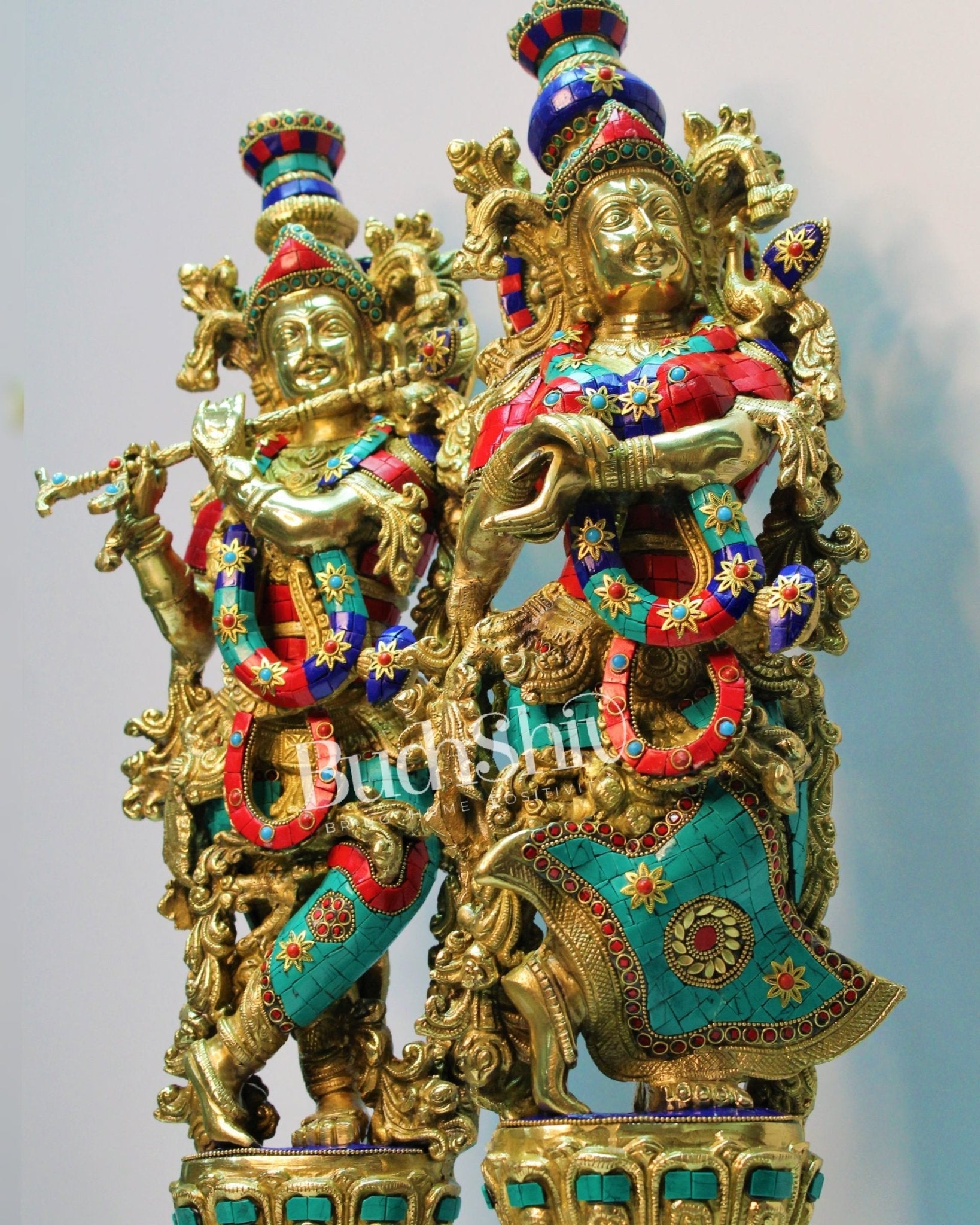 Beautiful Brass Radha Krishna Idol 25 inch