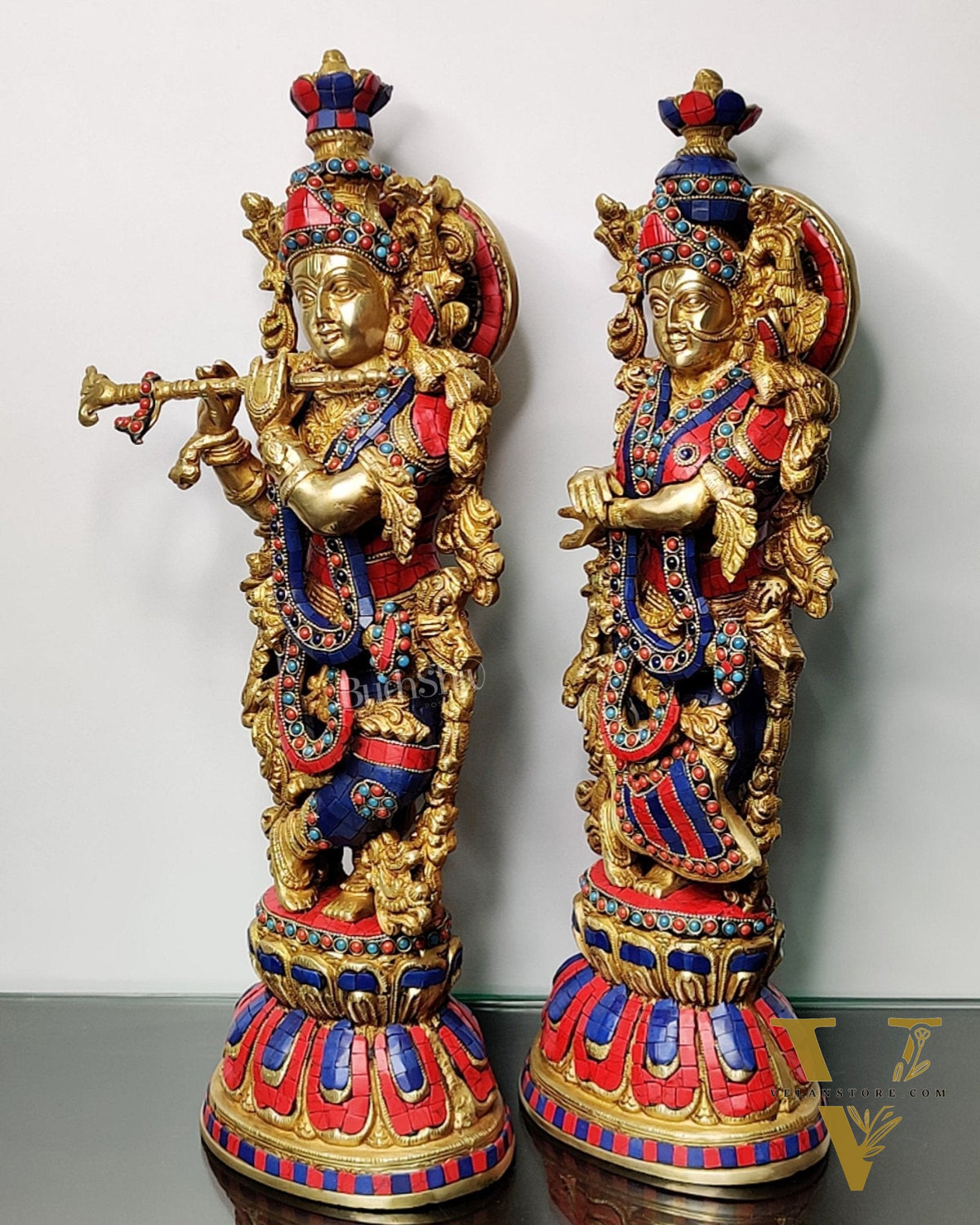 Beautiful Radha Krishna Statues - Perfect Pair - 21 inch