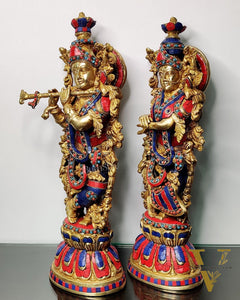 Beautiful Radha Krishna Statues - Perfect Pair - 21 inch