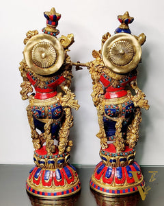 Beautiful Radha Krishna Statues - Perfect Pair - 21 inch