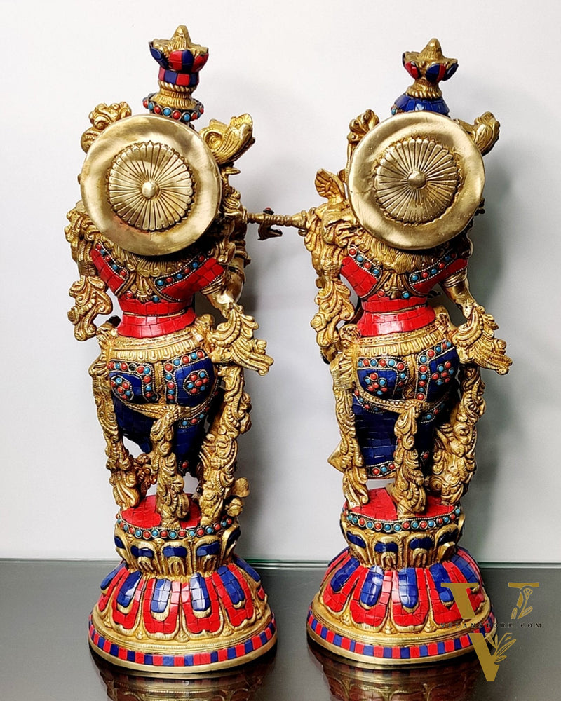 Beautiful Radha Krishna Statues - Perfect Pair - 21 inch