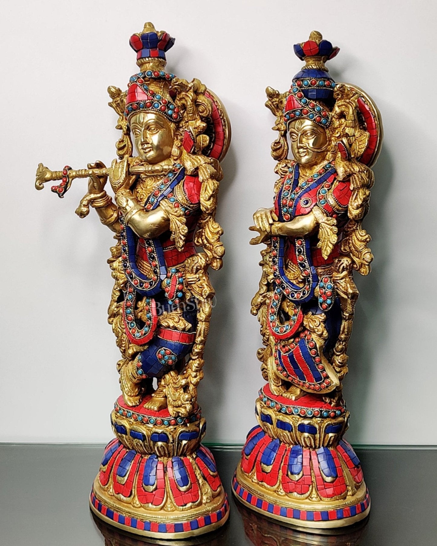 Beautiful Radha Krishna Statues - Perfect Pair - 21 inch