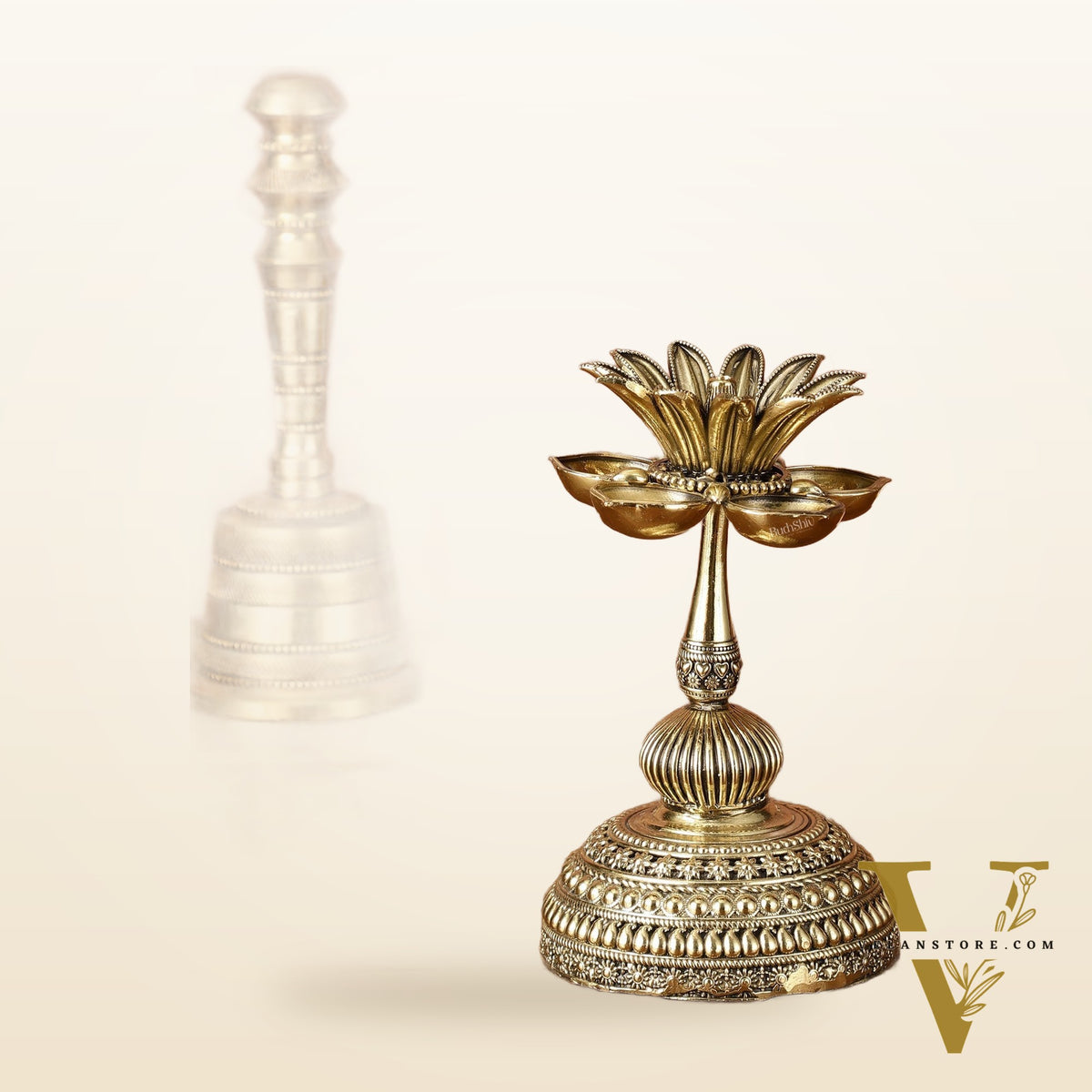 Beautiful Superfine Brass Lotus Oil Lamp Diya | 6 Inch Height