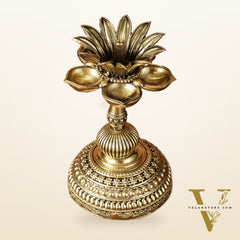 Beautiful Superfine Brass Lotus Oil Lamp Diya | 6 Inch Height