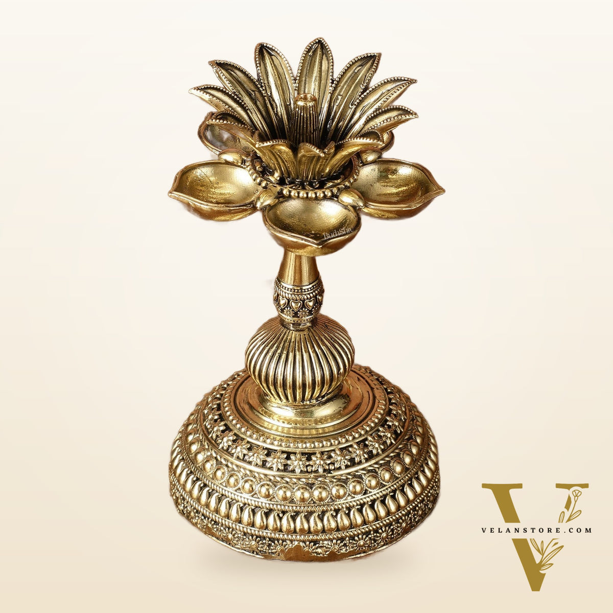 Beautiful Superfine Brass Lotus Oil Lamp Diya | 6 Inch Height