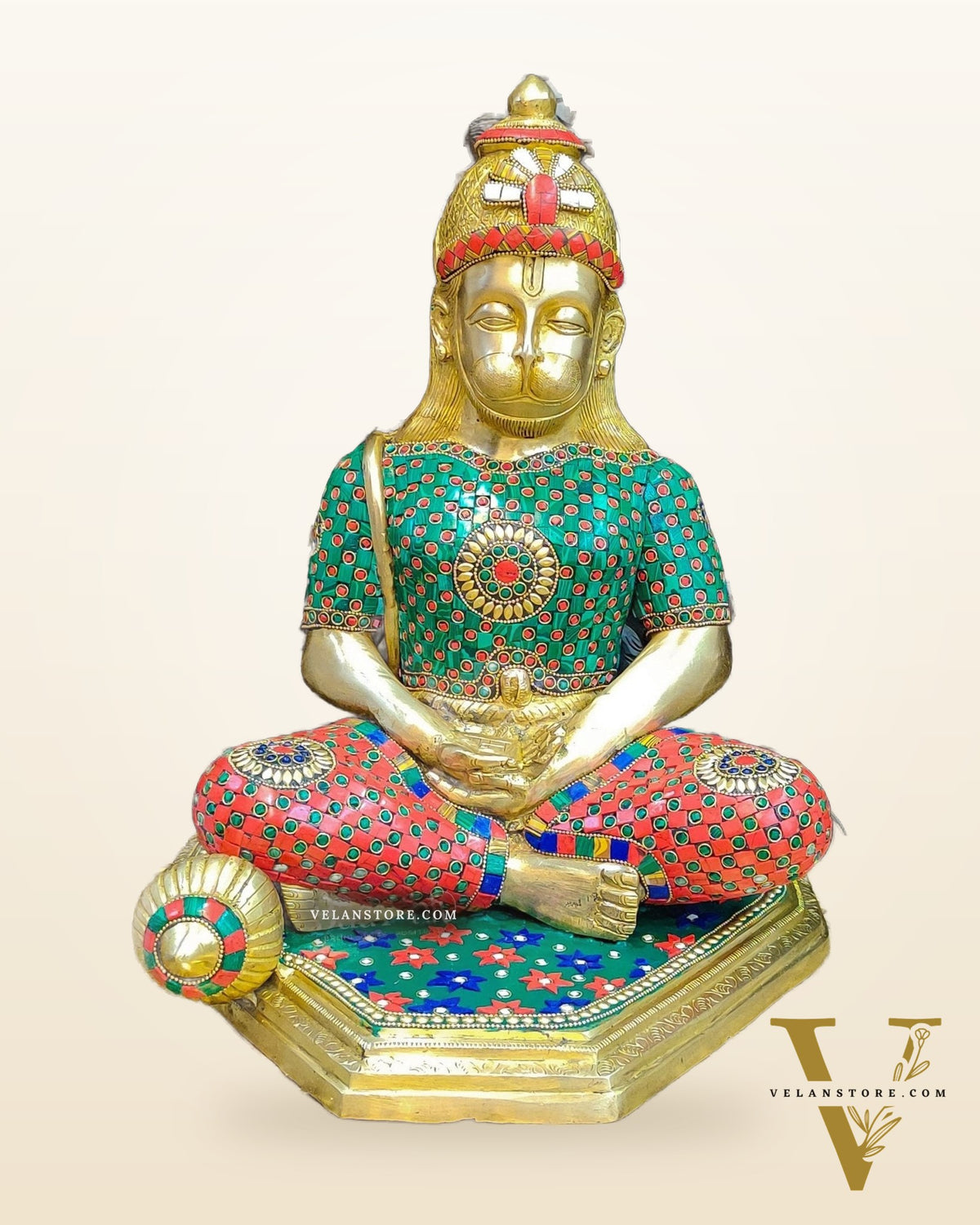 Beautifully Handcrafted Lord Hanuman Statue | Seated in Meditation | 16" Height
