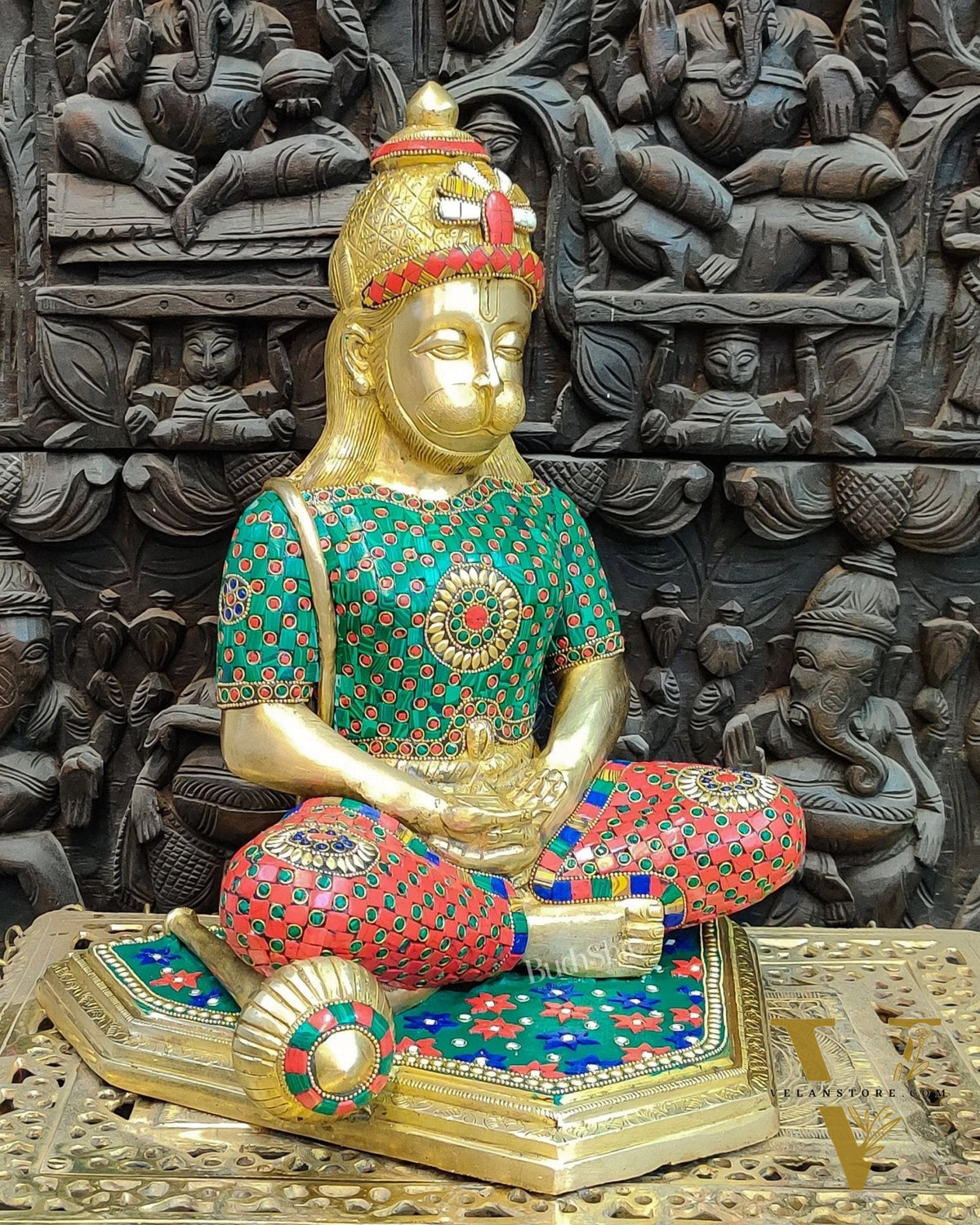 Beautifully Handcrafted Lord Hanuman Statue | Seated in Meditation | 16" Height