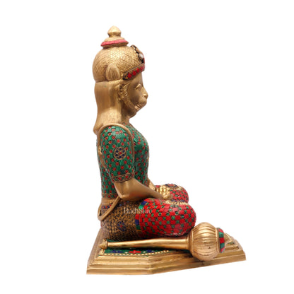 Beautifully Handcrafted Lord Hanuman Statue | Seated in Meditation | 16" Height