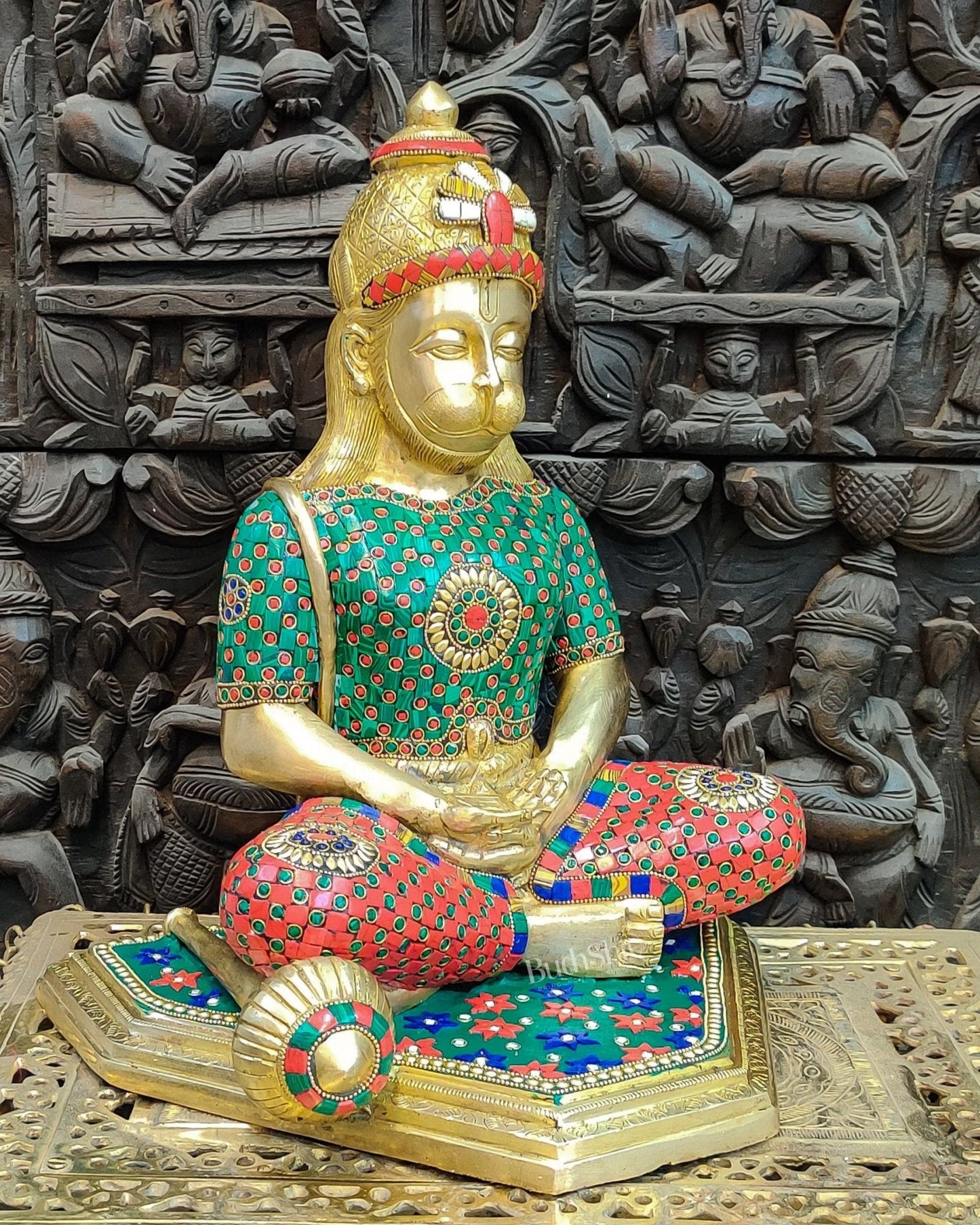 Beautifully Handcrafted Lord Hanuman Statue | Seated in Meditation | 16" Height