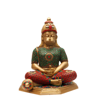 Beautifully Handcrafted Lord Hanuman Statue | Seated in Meditation | 16" Height