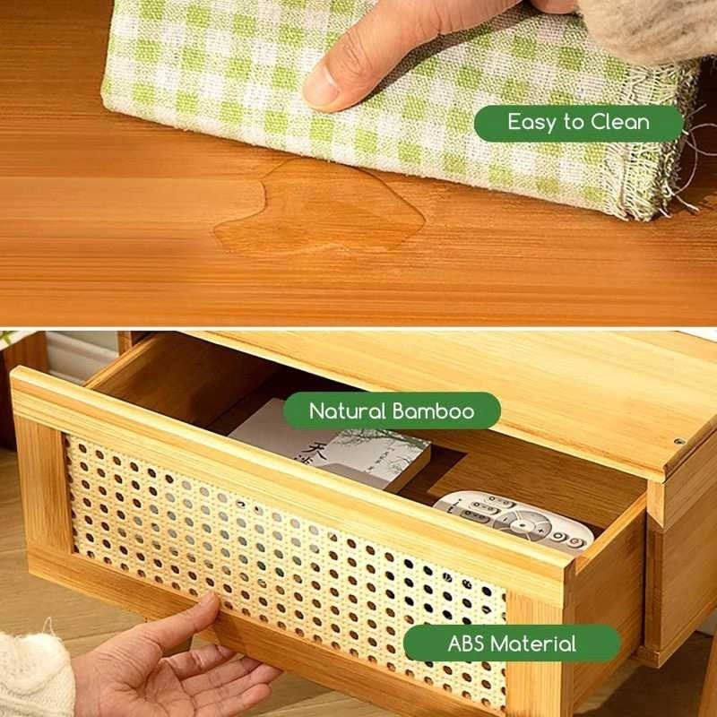 Stylish Nightstand Table with Drawer and Shelf