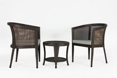 Alhad Outdoor Patio Seating Set 2 Chairs and 1 Table Set (Brown)