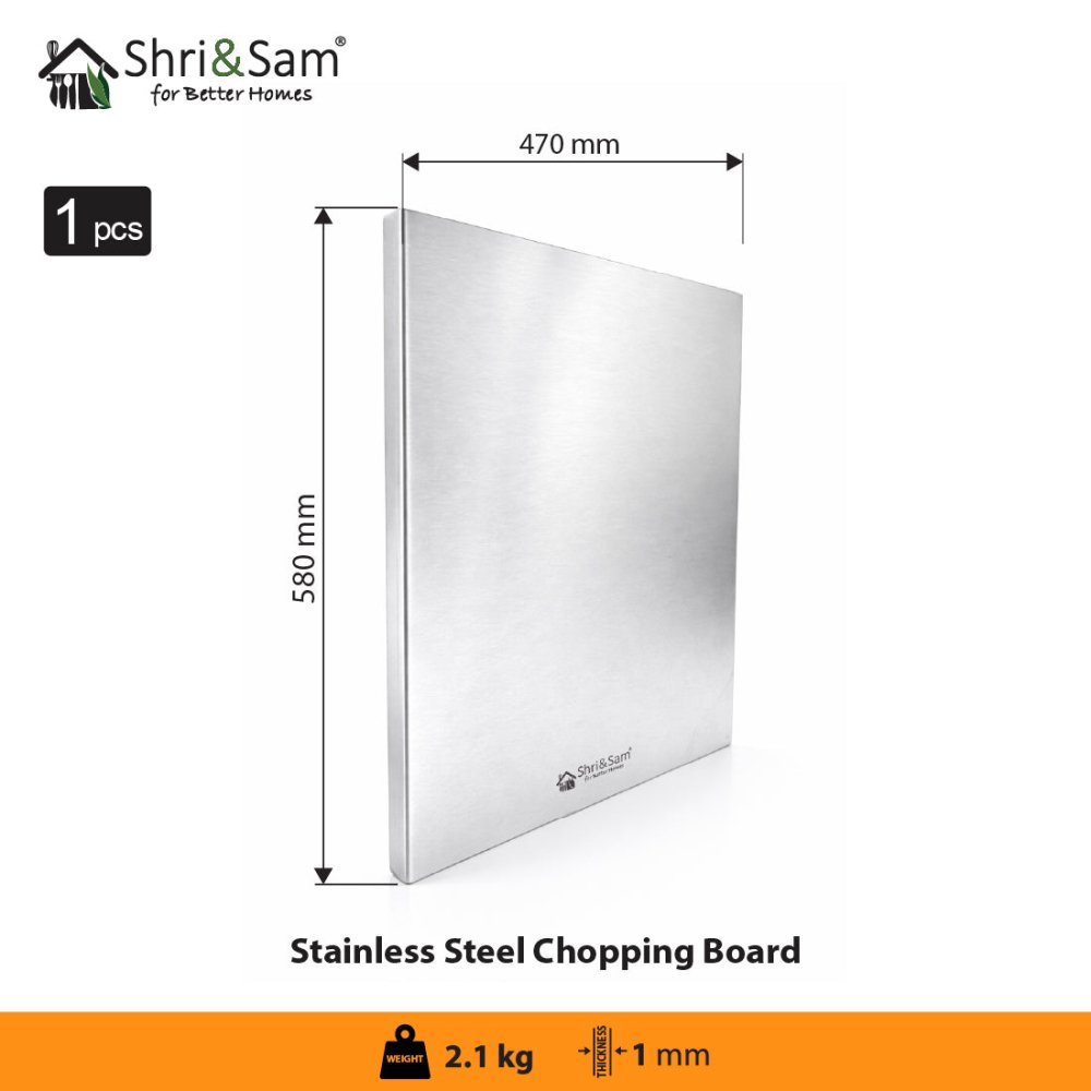 Bent Stainless Steel Chopping Board with Easy-Lift Edge