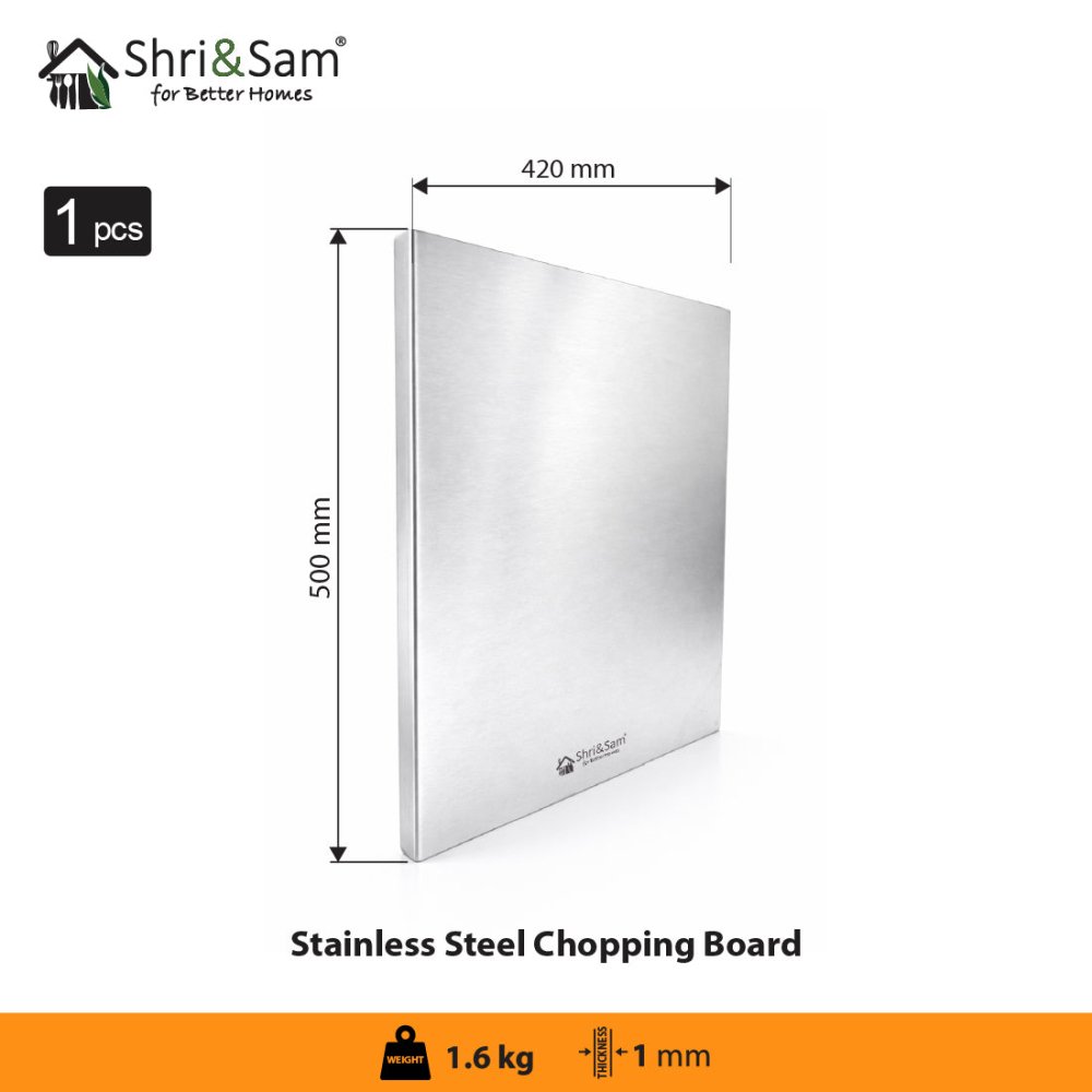 Bent Stainless Steel Chopping Board with Easy-Lift Edge