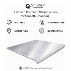 Bent Stainless Steel Chopping Board with Easy-Lift Edge