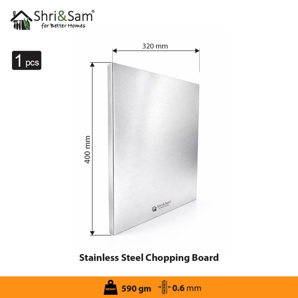 Bent Stainless Steel Chopping Board with Easy-Lift Edge