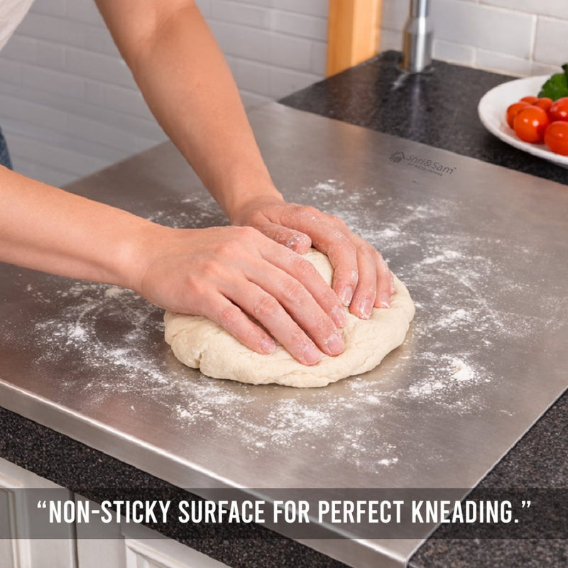 Bent Stainless Steel Chopping Board with Easy-Lift Edge
