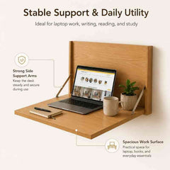 Minimalist Fold-Down Wall Mounted Desk for Home Office & Study Room