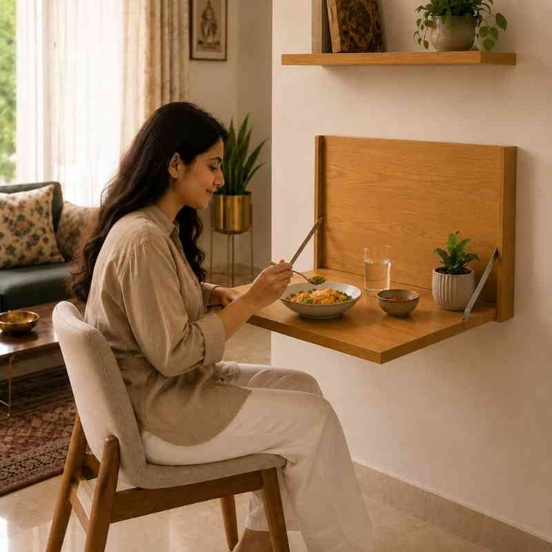 Minimalist Fold-Down Wall Mounted Desk for Home Office & Study Room