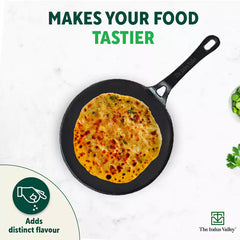 CASTrong Cast Iron Tawa+ Free ₹400 Tadka Pan,Pre-seasoned, Nonstick, 100% Pure, Toxin-free, 25.4cm, 1.9kg
