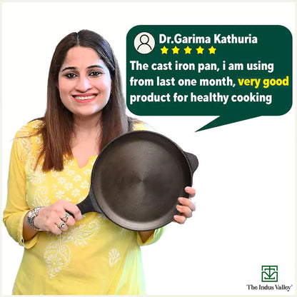 Super Smooth Cast Iron Shallow Fry Pan,Pre-seasoned, Nonstick, 100% Pure, Toxin-free, Induction, 24.6 cm, 1.6kg